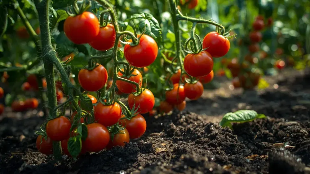 Cultivo hortícola en producción con programa de nutrición vegetal